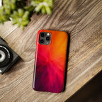 Slim Phone Case — Vibrant Sunset Abstract Red Orange Swirl