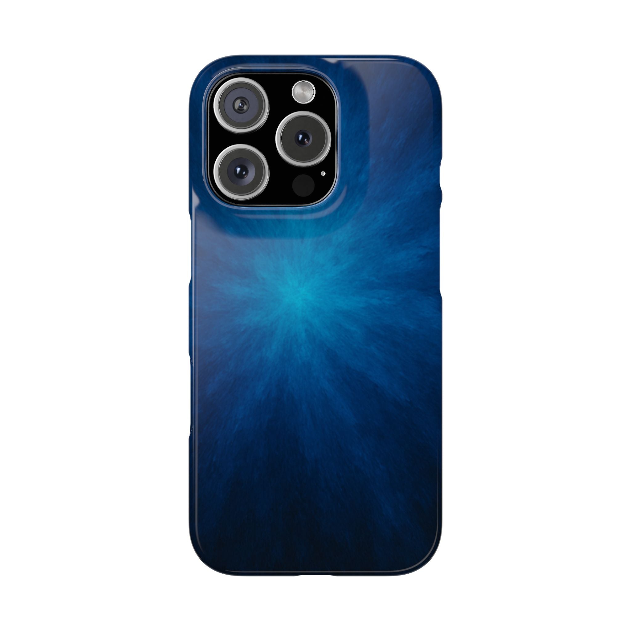 Blue Nebula Slim Phone Case — Abstract Starburst Galaxy Design