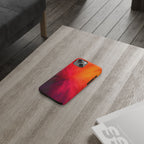 Slim Phone Case — Vibrant Sunset Abstract Red Orange Swirl