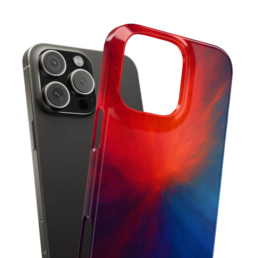 Slim Phone Case — Vivid Red & Blue Nebula Abstract Phone Cover