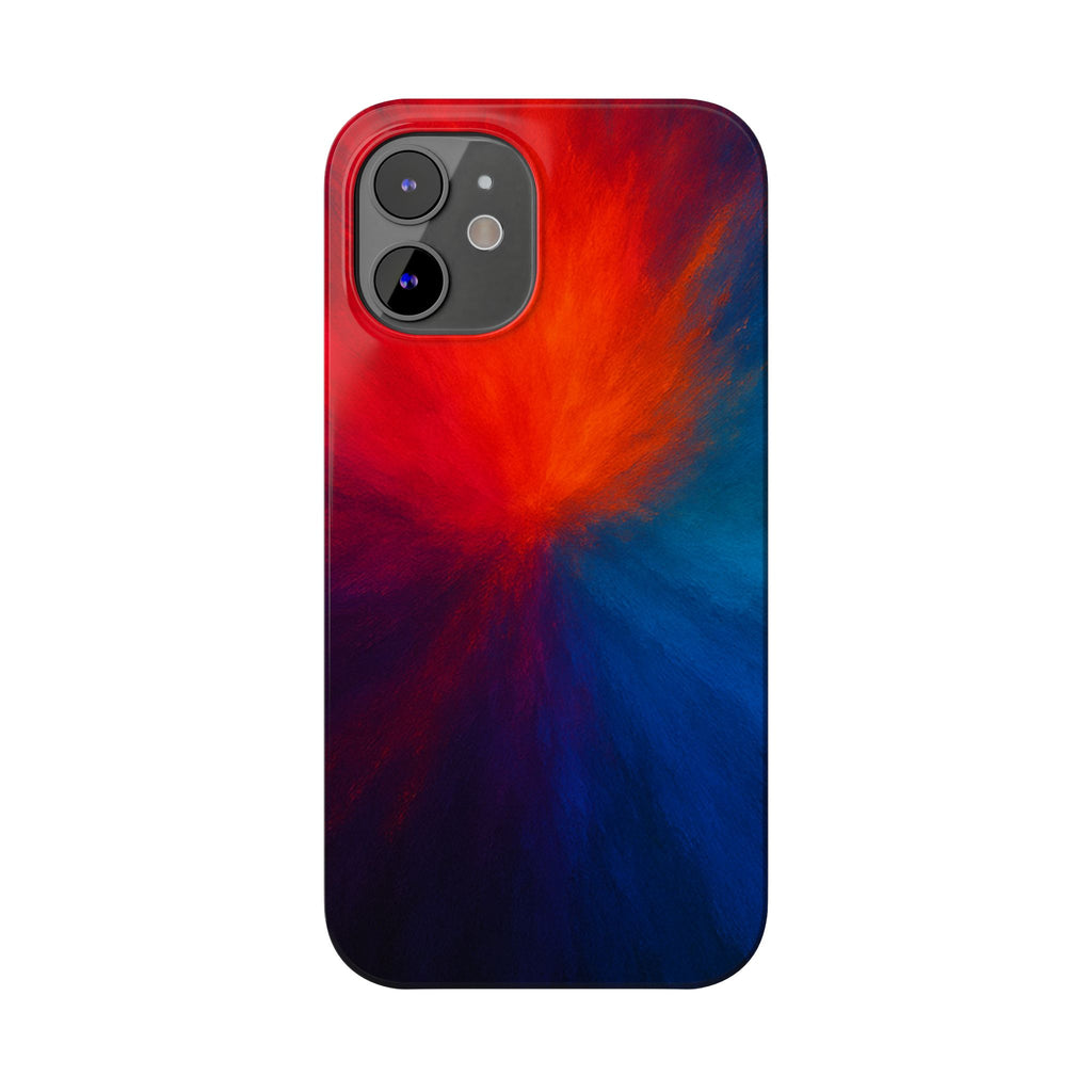 Slim Phone Case — Vivid Red & Blue Nebula Abstract Phone Cover