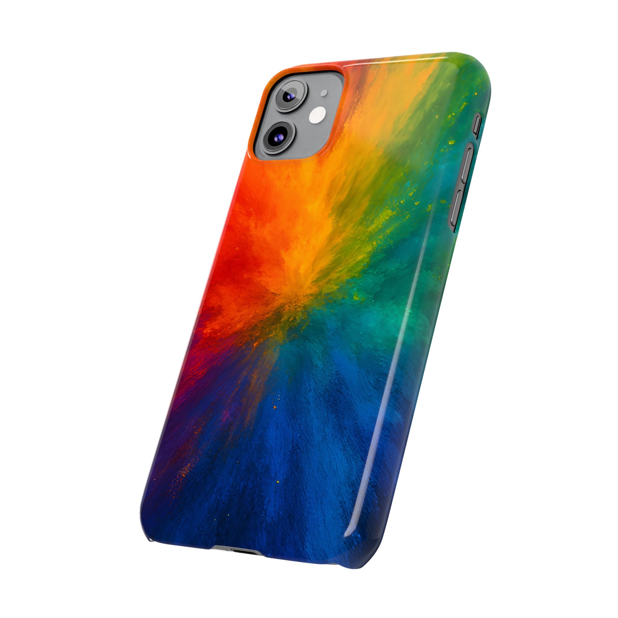 Slim Phone Case — Vibrant Rainbow Explosion Abstract Art