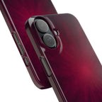 Burgundy Nebula Slim Phone Case — Deep Red Galaxy Design