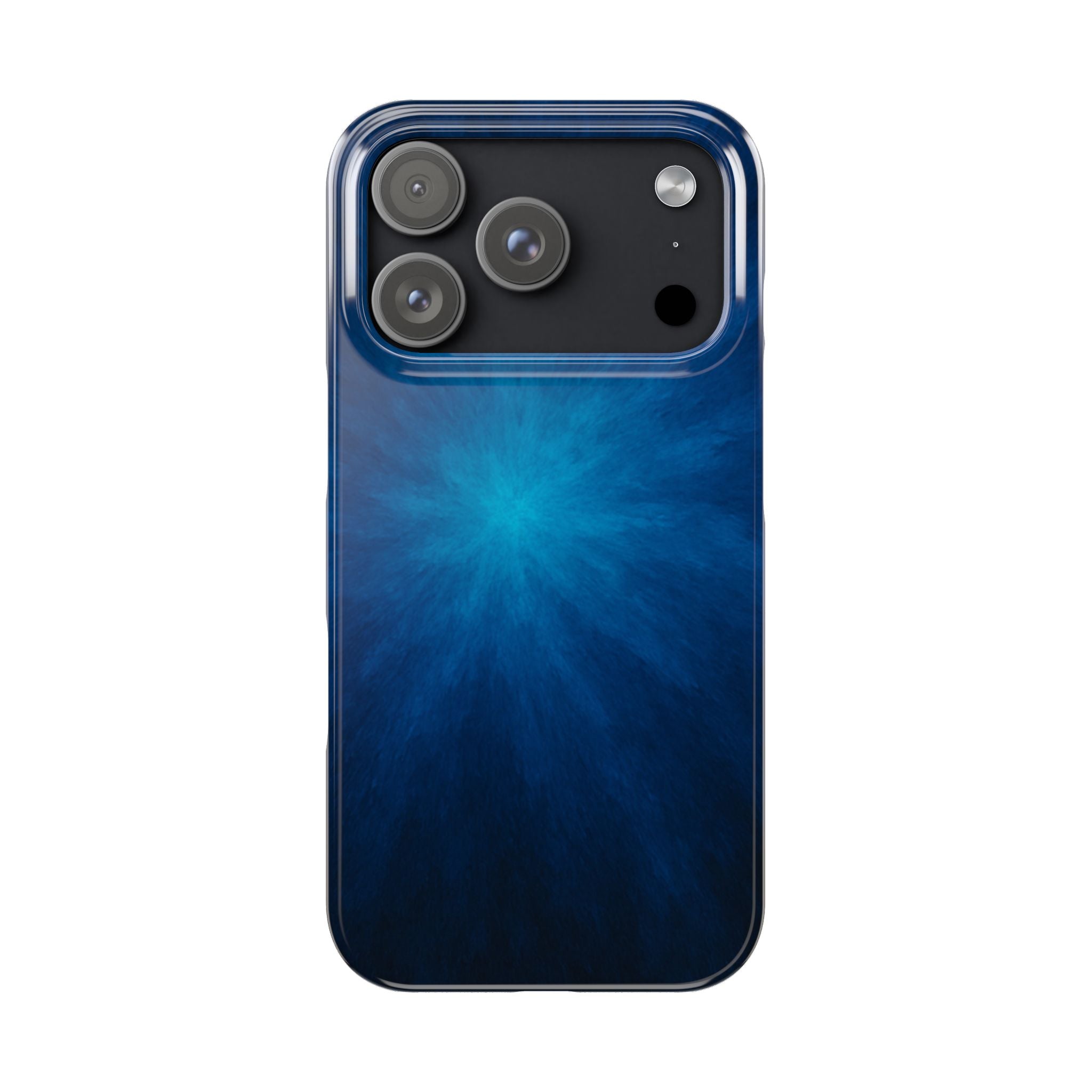 Blue Nebula Slim Phone Case — Abstract Starburst Galaxy Design