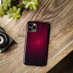 Burgundy Nebula Slim Phone Case — Deep Red Galaxy Design