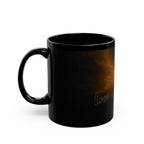 Galaxy Heart Black Mug — Subtle Blue & Orange Nebula Coffee Cup (11oz/15oz)
