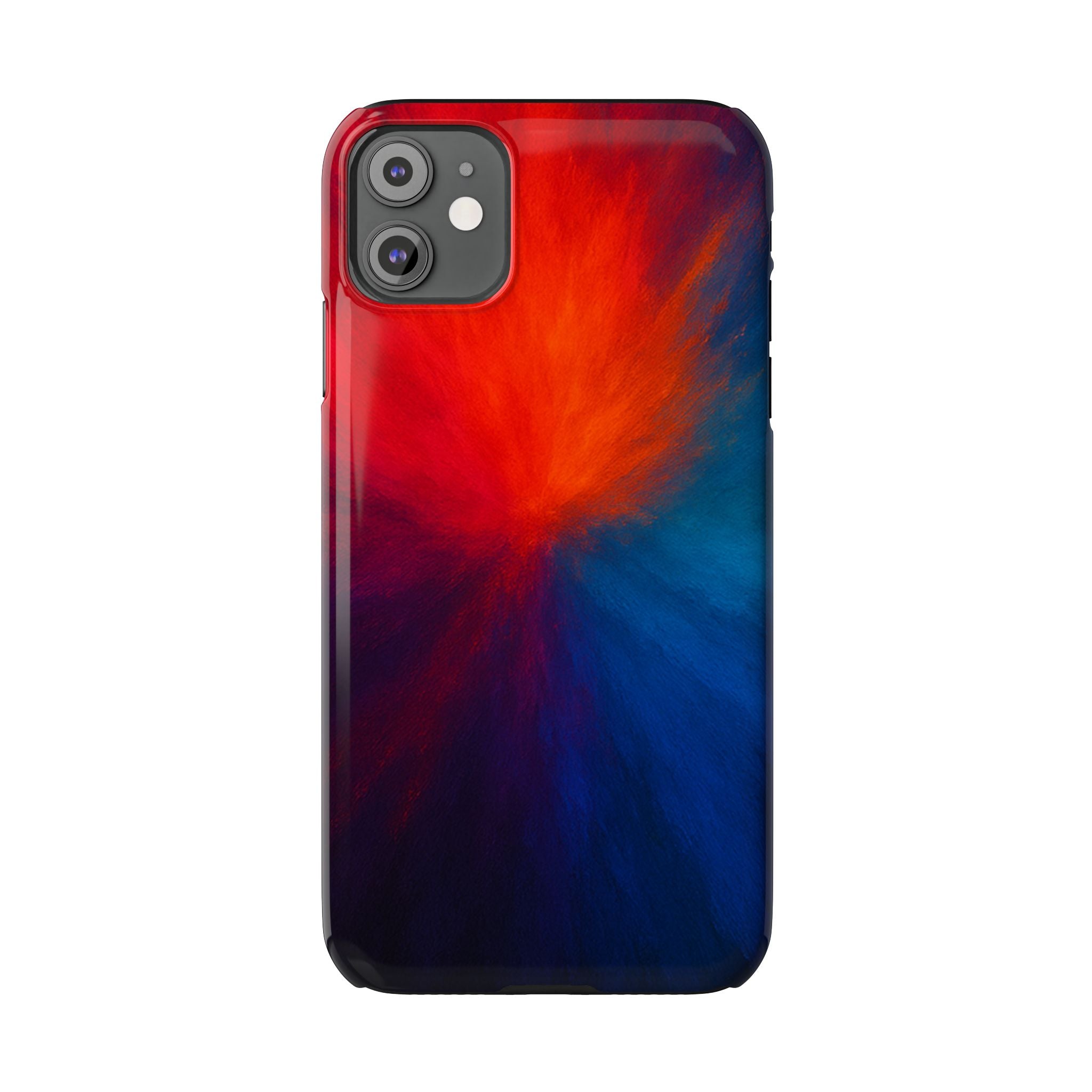 Slim Phone Case — Vivid Red & Blue Nebula Abstract Phone Cover