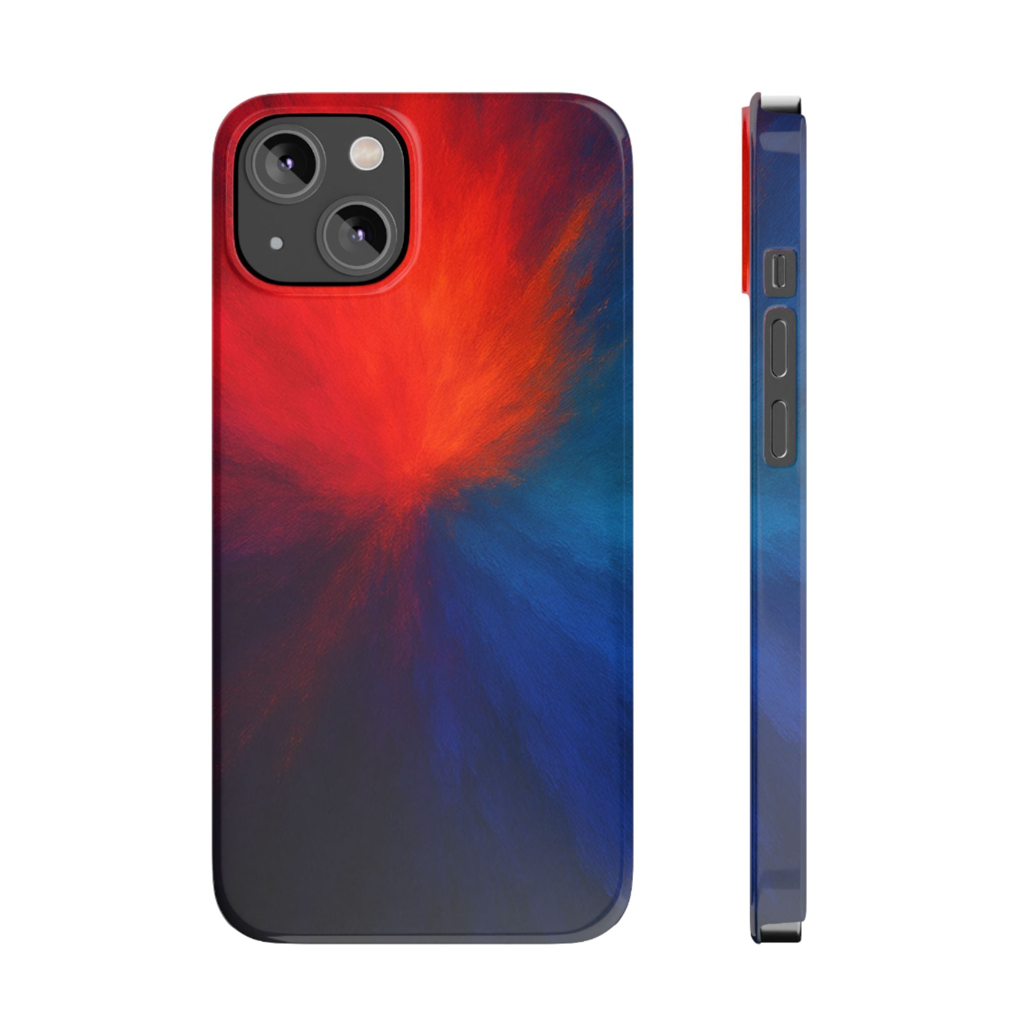 Slim Phone Case — Vivid Red & Blue Nebula Abstract Phone Cover