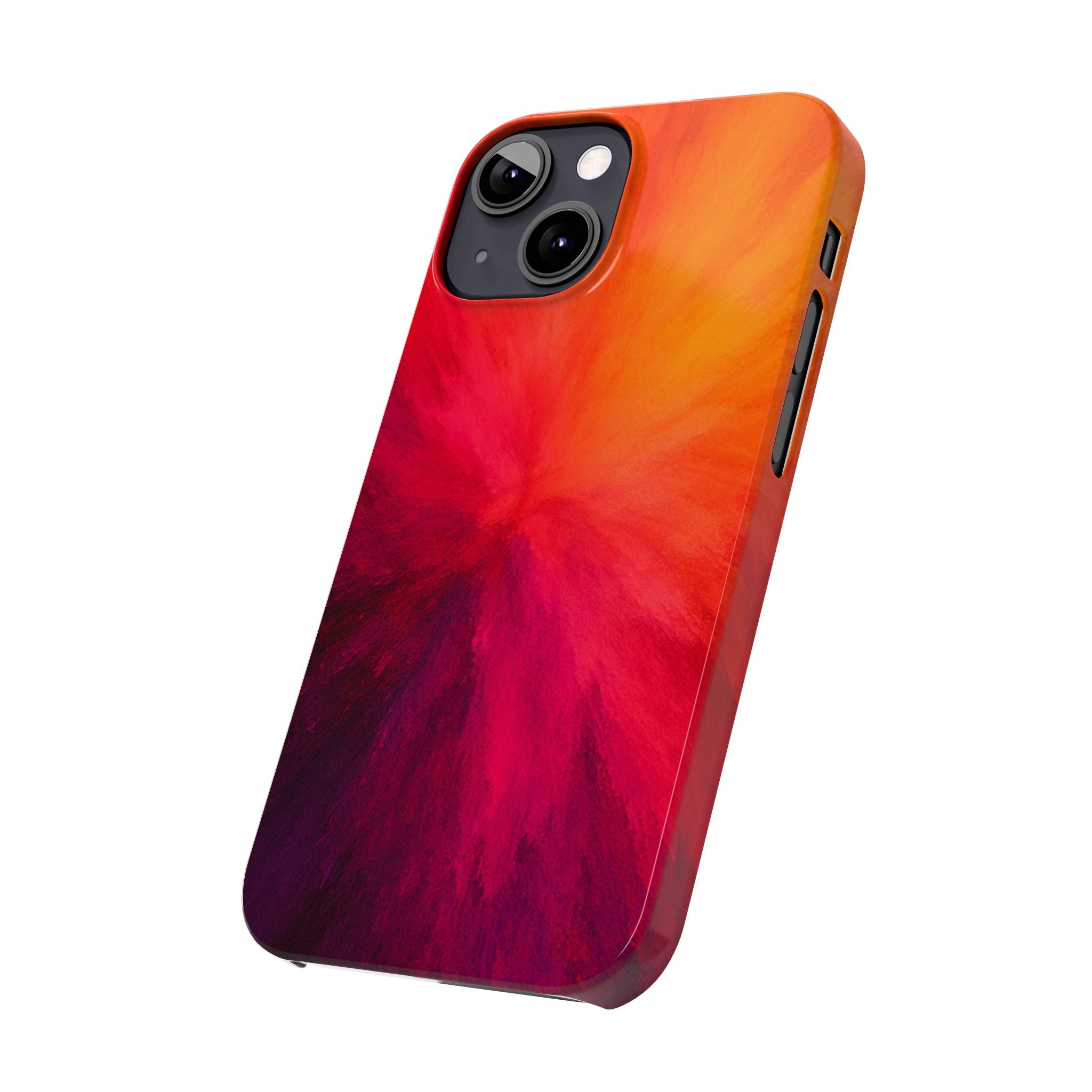 Slim Phone Case — Vibrant Sunset Abstract Red Orange Swirl