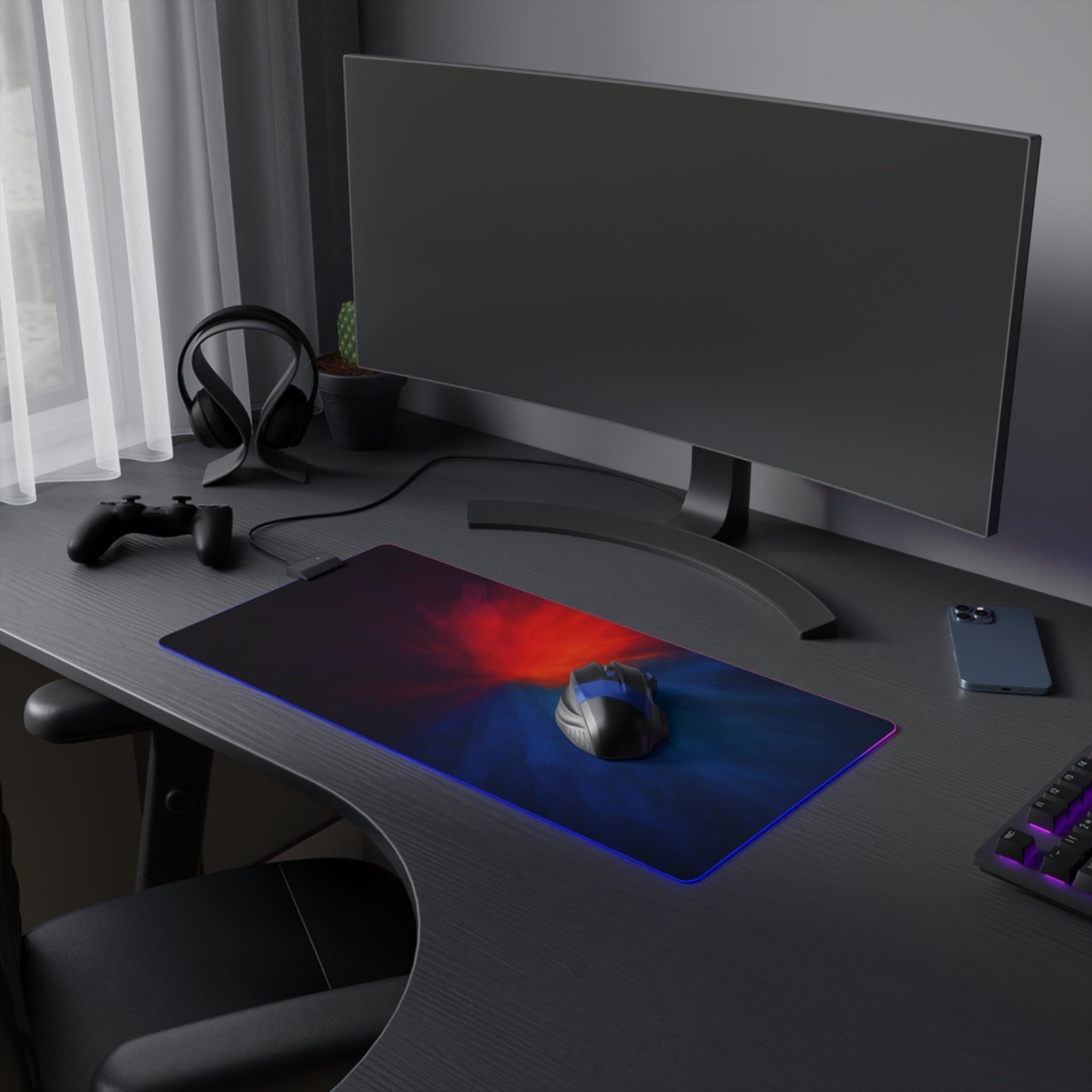 RGB Nebula LED Gaming Mouse Pad — Extended Desk Mat for PC Gamers