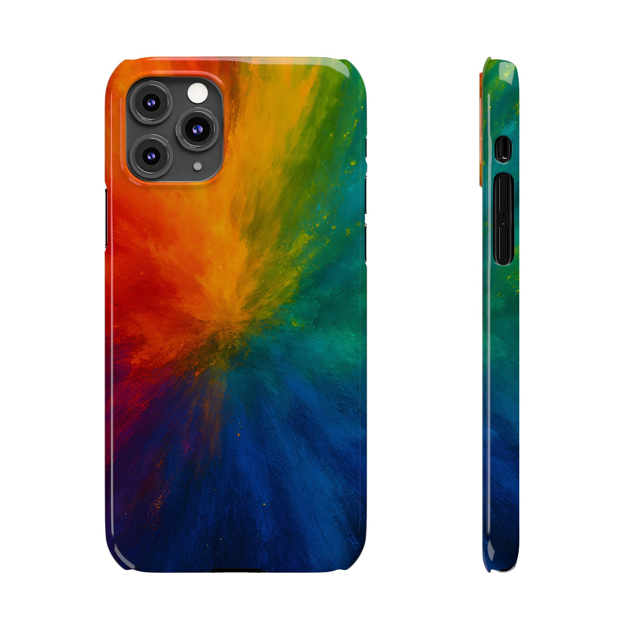 Slim Phone Case — Vibrant Rainbow Explosion Abstract Art