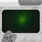 Emerald Glow Bath Mat — Soft Non-Slip Bathroom Rug with Subtle Green Radiant Center