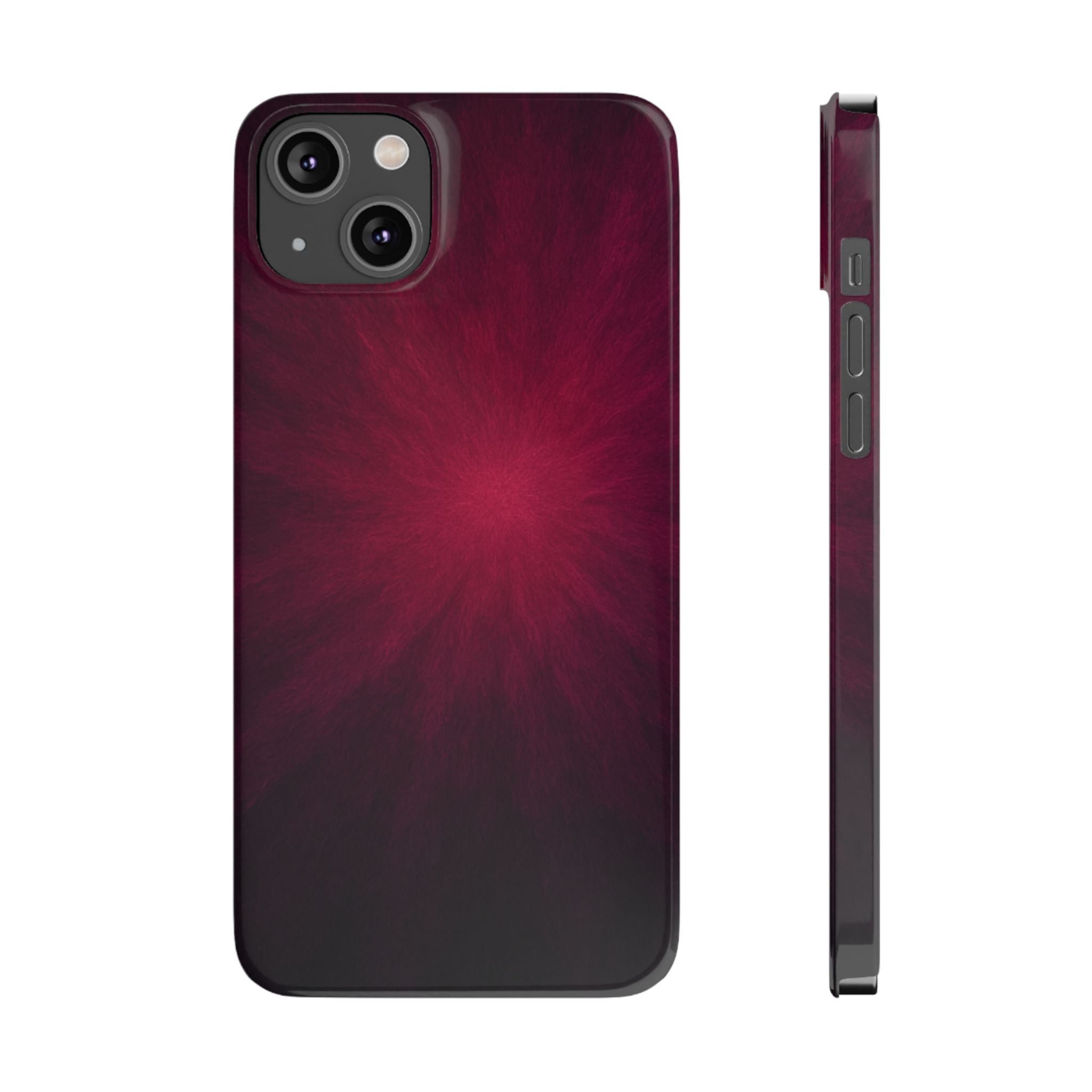 Burgundy Nebula Slim Phone Case — Deep Red Galaxy Design