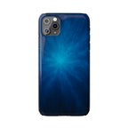 Blue Nebula Slim Phone Case — Abstract Starburst Galaxy Design