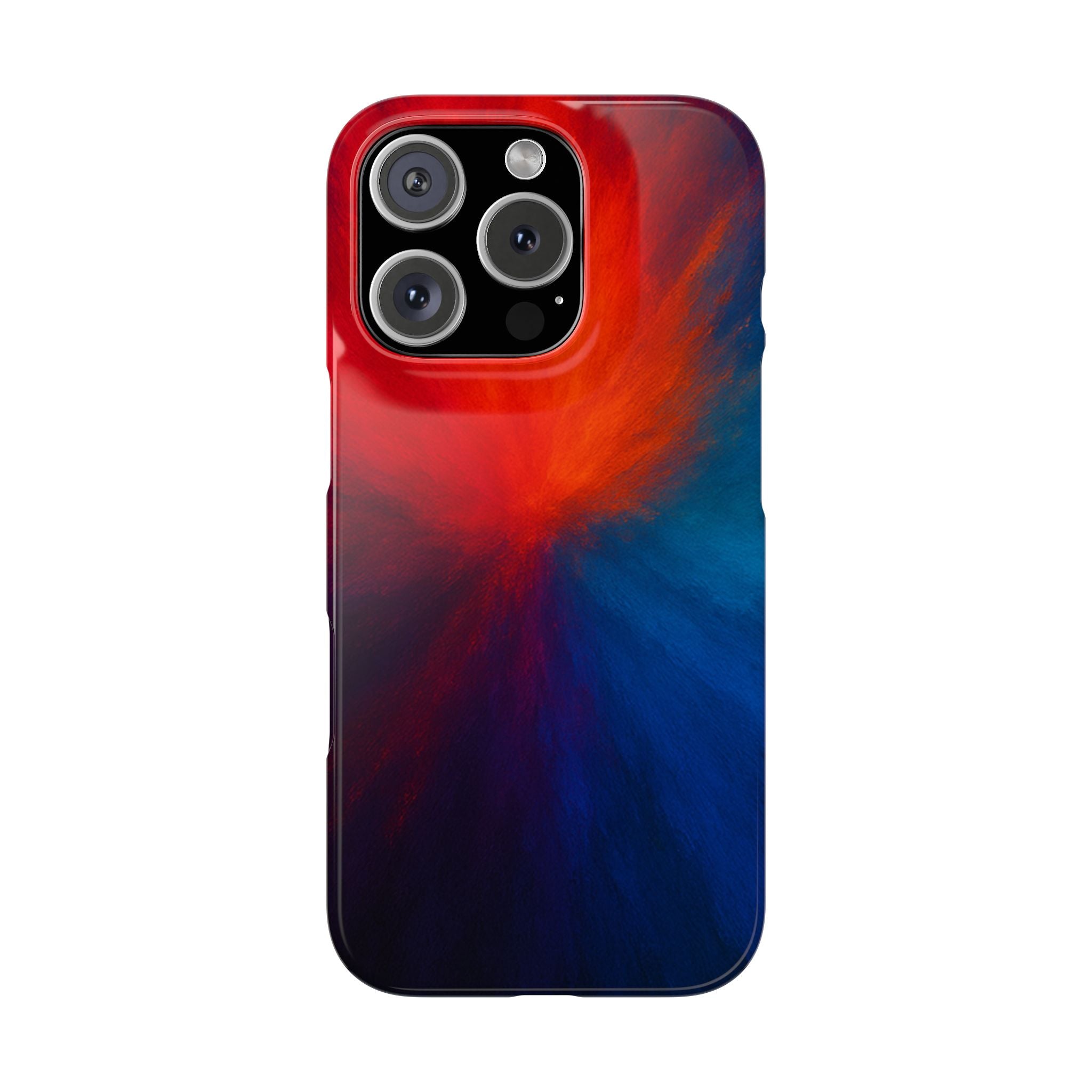 Slim Phone Case — Vivid Red & Blue Nebula Abstract Phone Cover