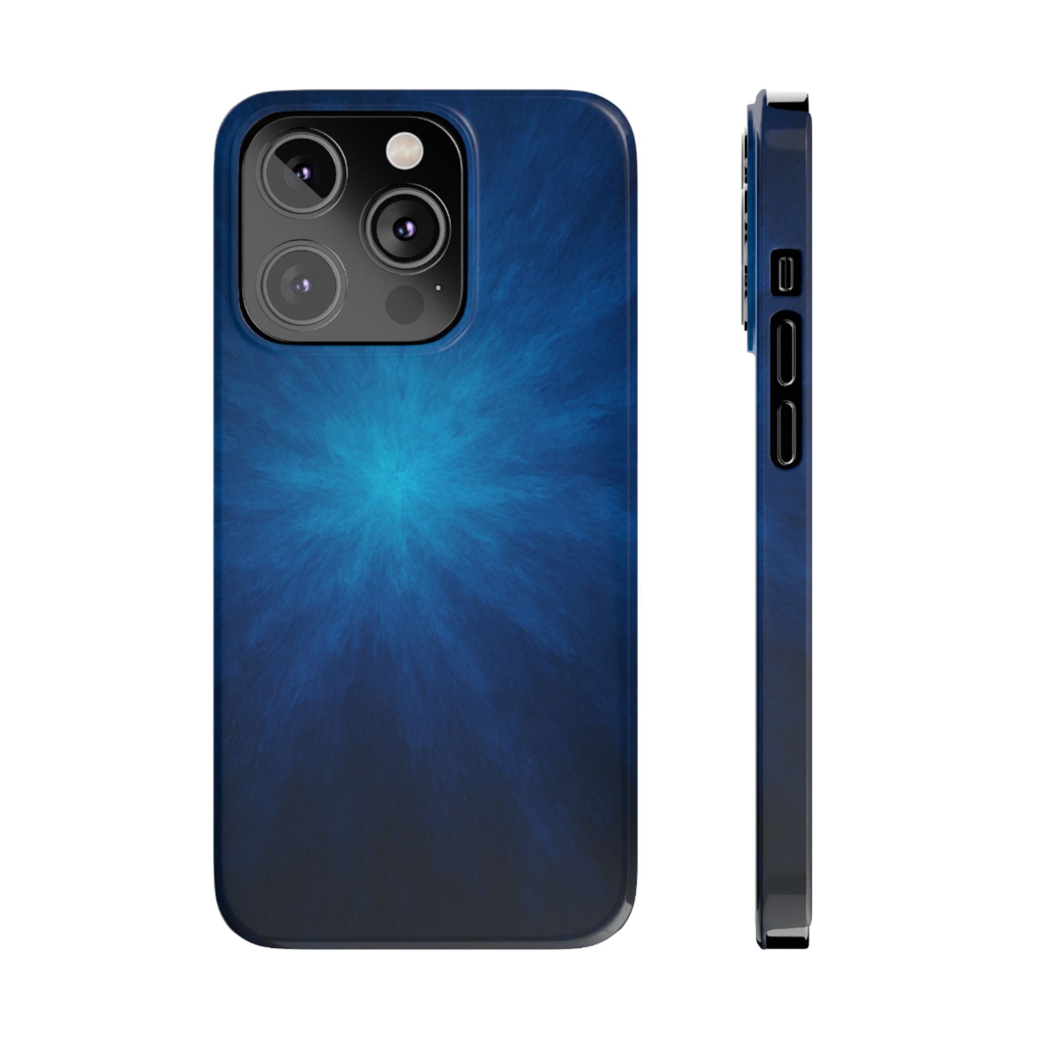 Blue Nebula Slim Phone Case — Abstract Starburst Galaxy Design