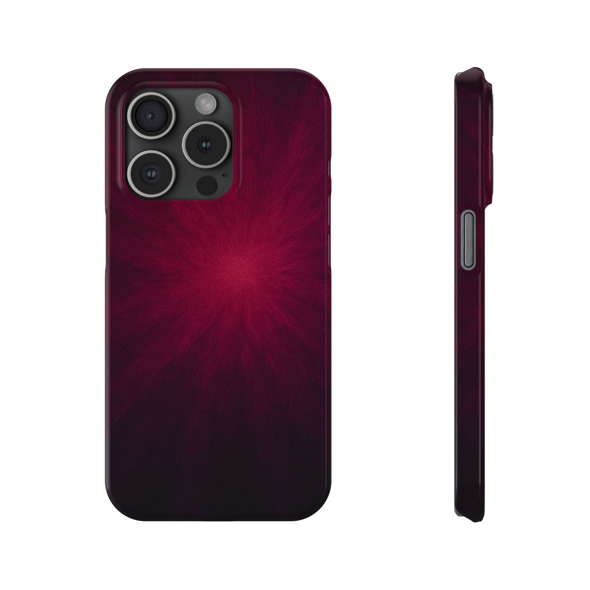 Burgundy Nebula Slim Phone Case — Deep Red Galaxy Design