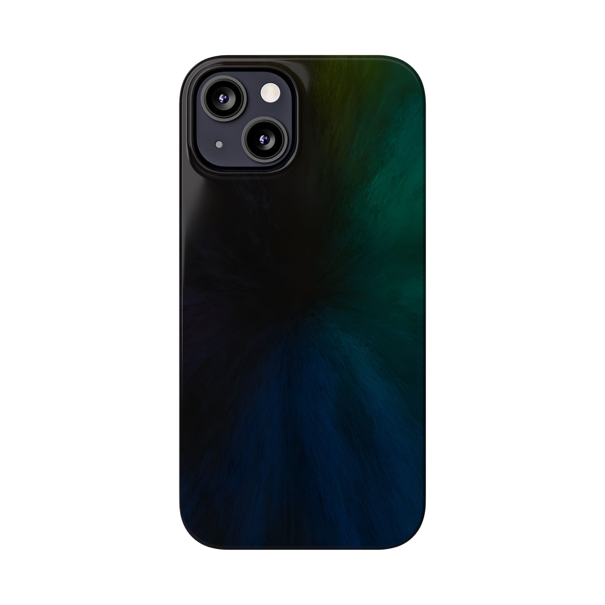 Slim Phone Case — Deep Emerald & Navy Abstract Swirl