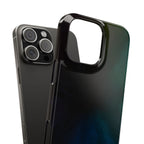 Slim Phone Case — Deep Emerald & Navy Abstract Swirl