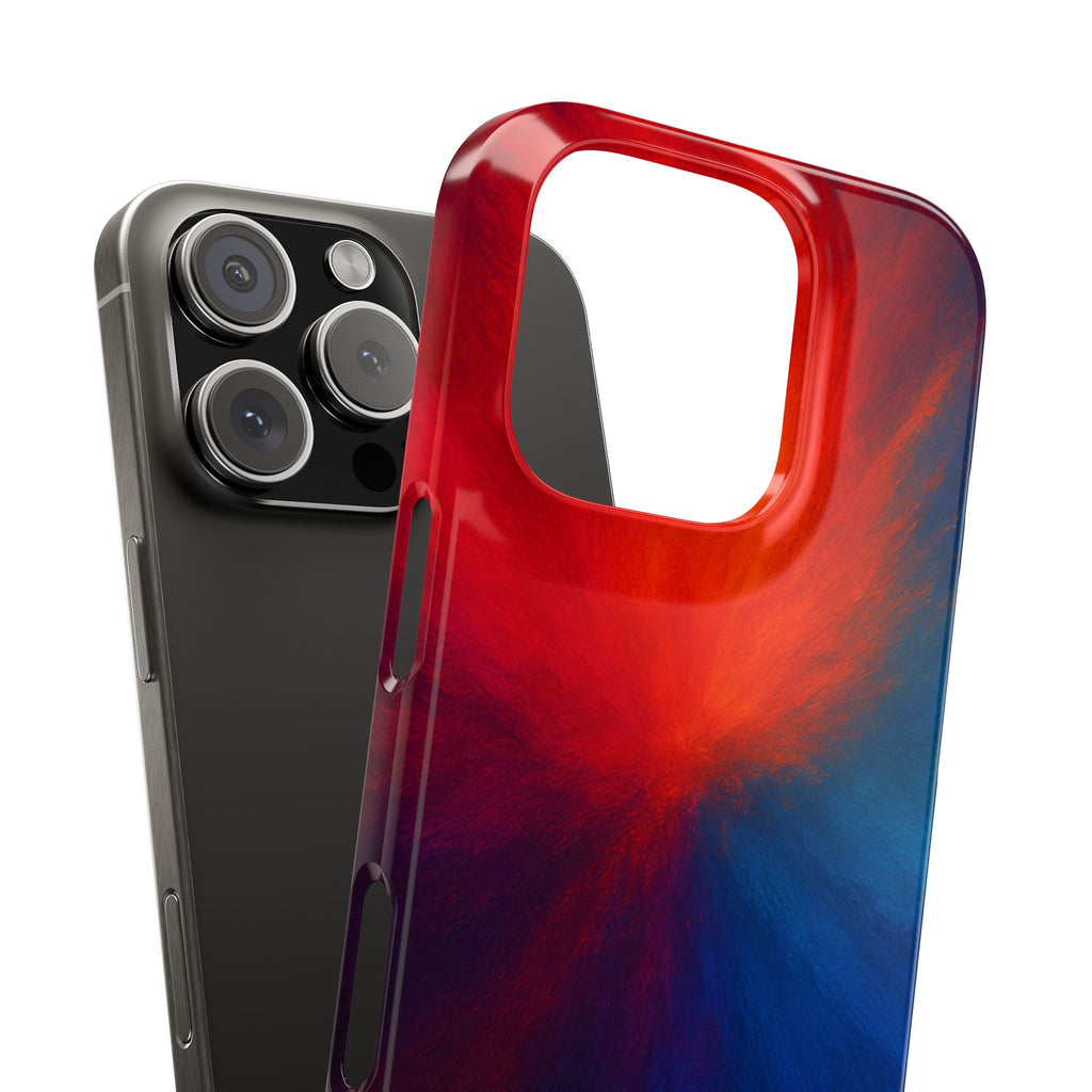 Slim Phone Case — Vivid Red & Blue Nebula Abstract Phone Cover