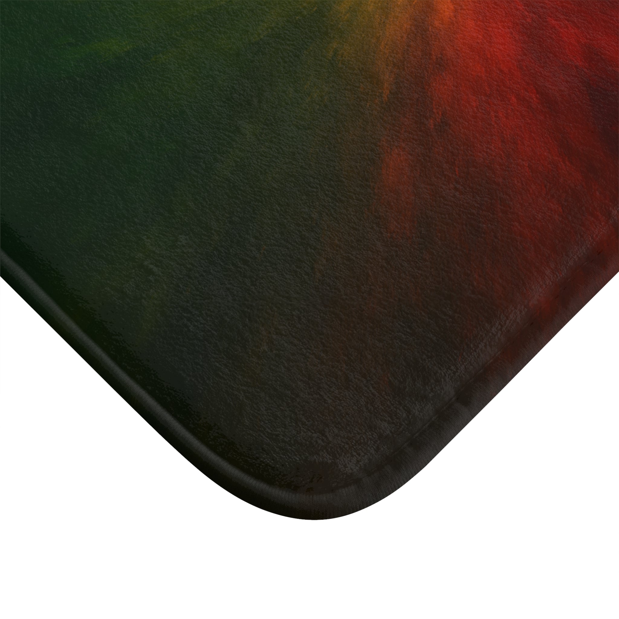 Abstract Sunset Burst Bath Mat — Colorful Red Orange Yellow Green Bathroom Rug