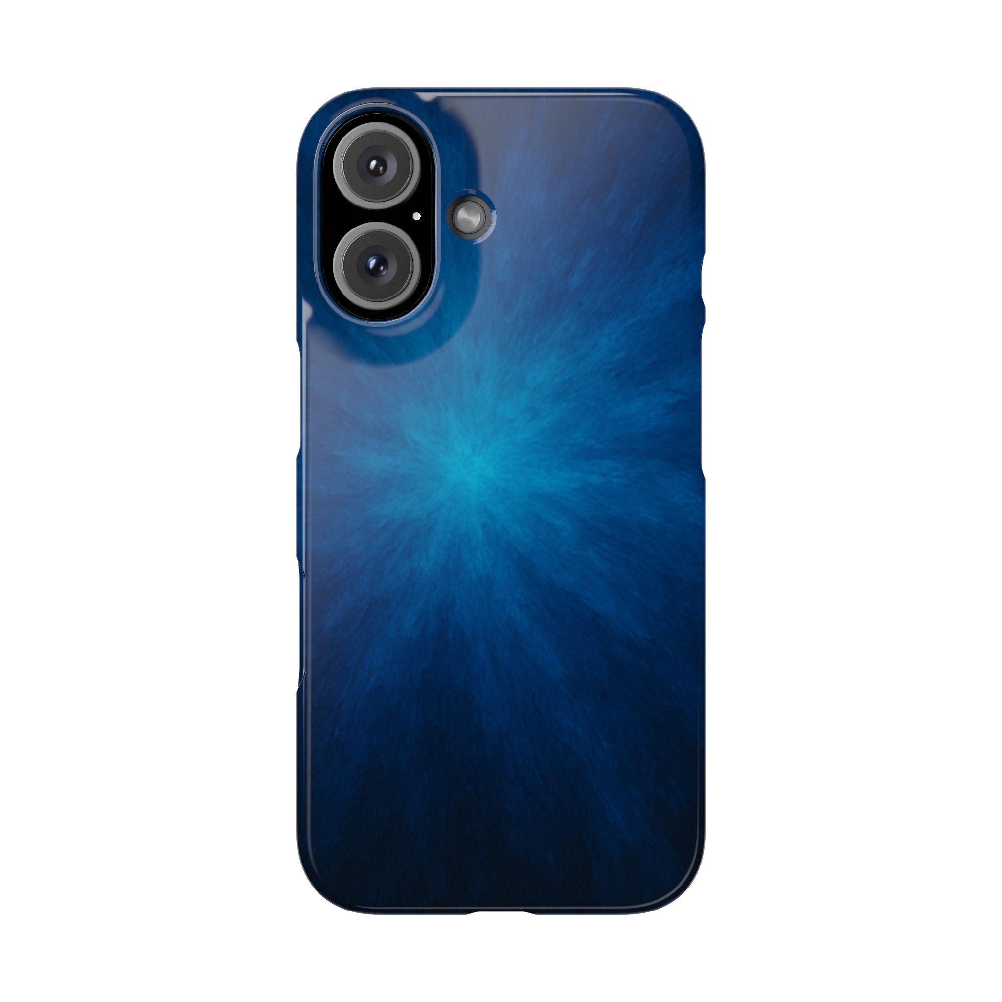 Blue Nebula Slim Phone Case — Abstract Starburst Galaxy Design