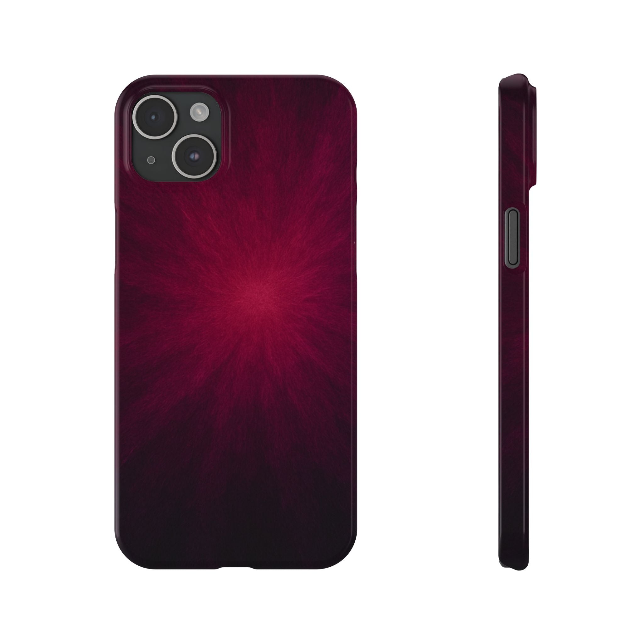 Burgundy Nebula Slim Phone Case — Deep Red Galaxy Design