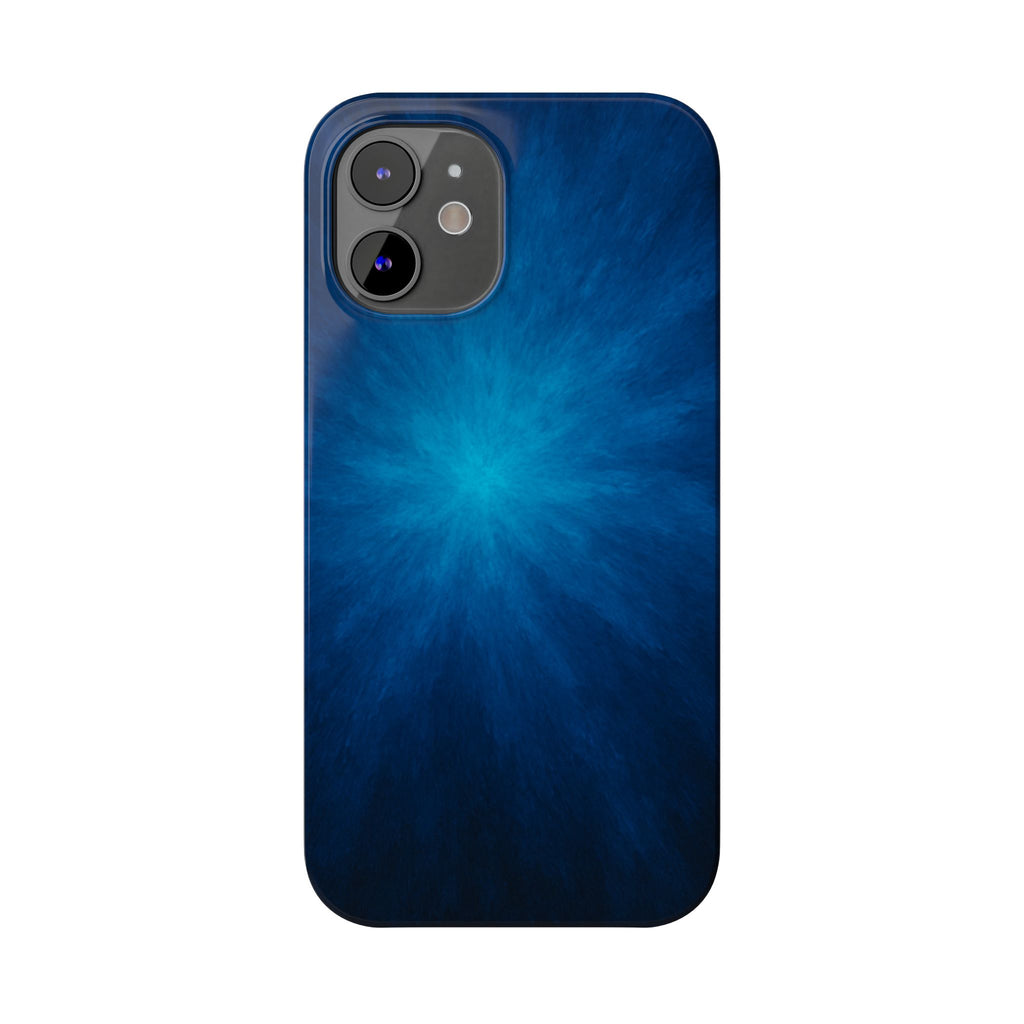 Blue Nebula Slim Phone Case — Abstract Starburst Galaxy Design