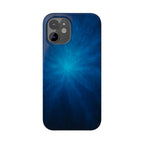 Blue Nebula Slim Phone Case — Abstract Starburst Galaxy Design