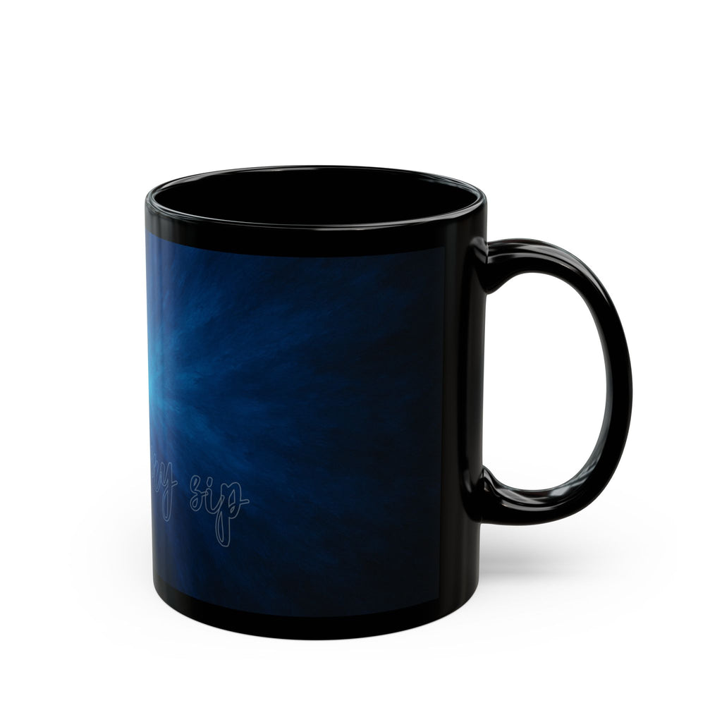 Blue Nebula Black Mug – Inspirational "You Are Every Step" Coffee Cup (11oz, 15oz)