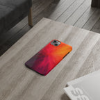 Slim Phone Case — Vibrant Sunset Abstract Red Orange Swirl