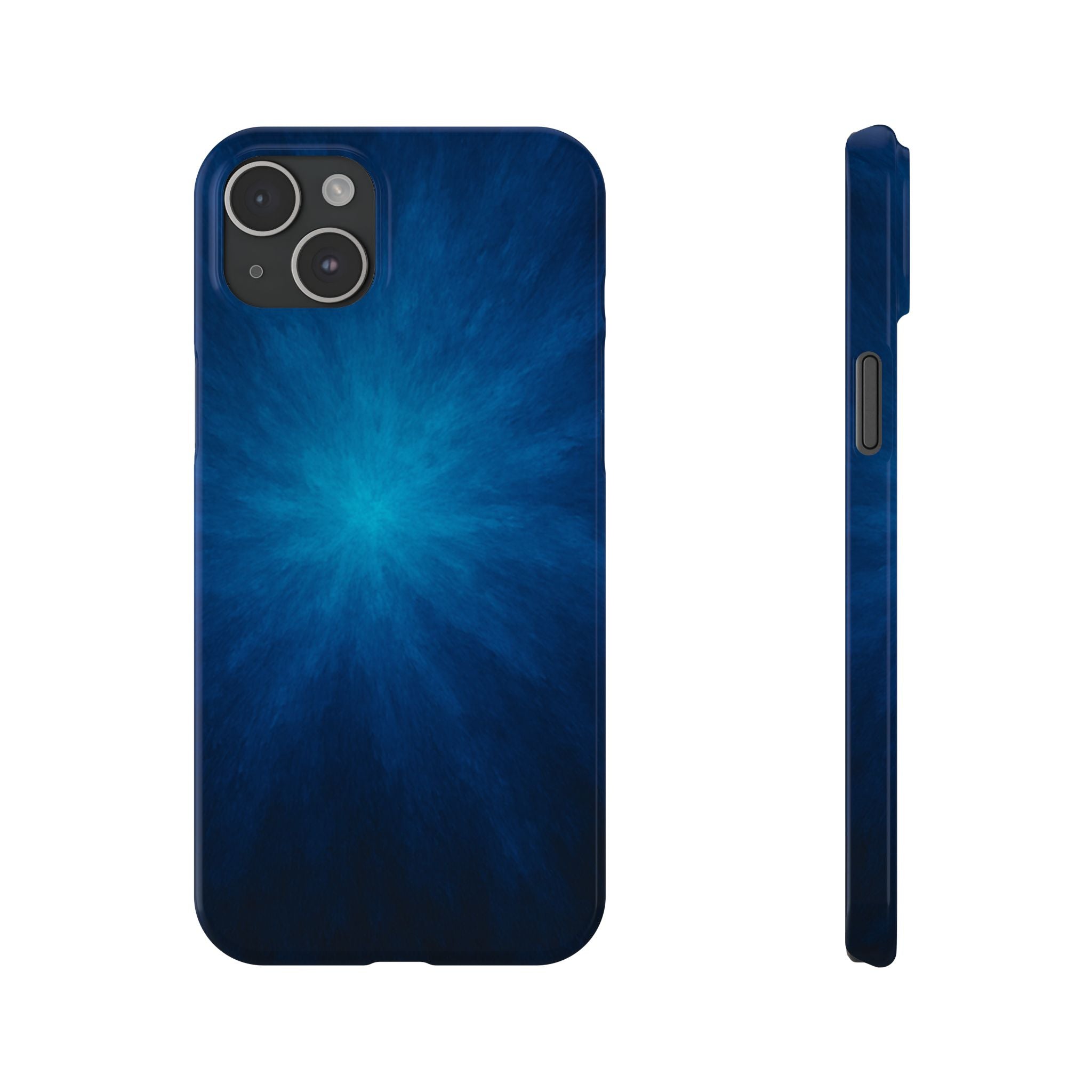 Blue Nebula Slim Phone Case — Abstract Starburst Galaxy Design