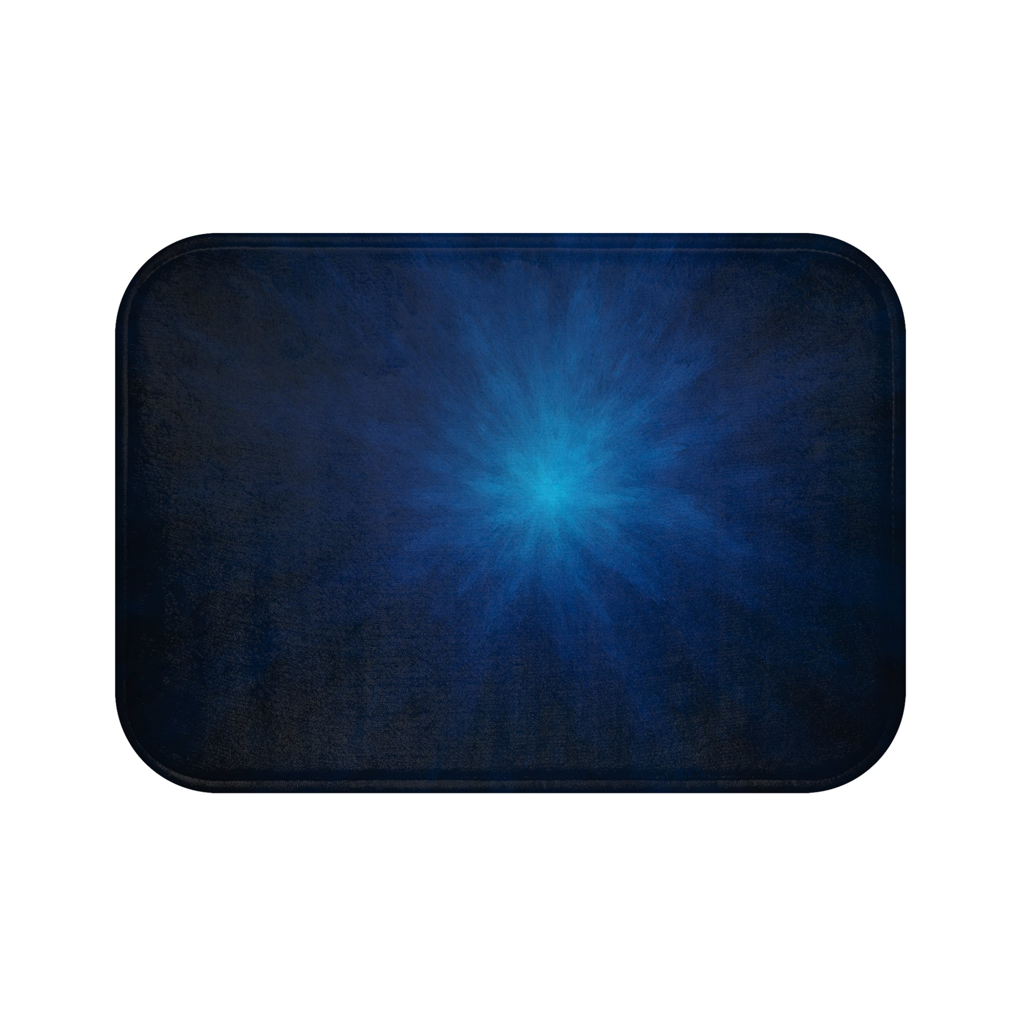 Nebula Glow Bath Mat — Deep Blue Starburst Bathroom Rug