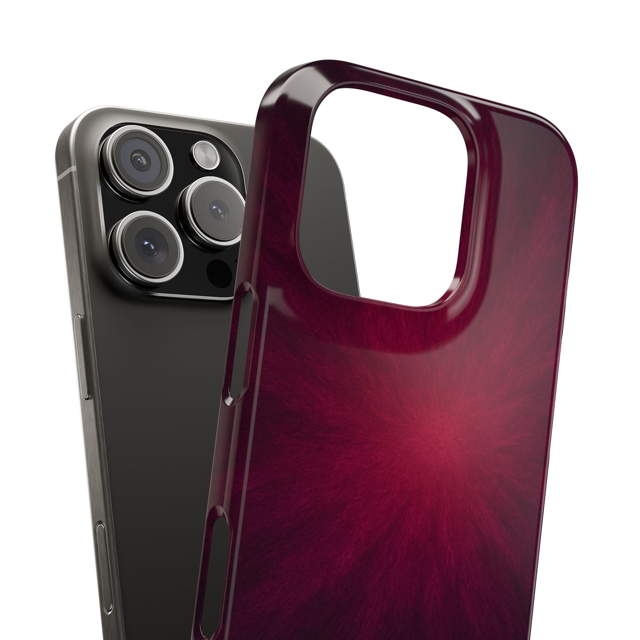 Burgundy Nebula Slim Phone Case — Deep Red Galaxy Design