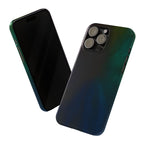 Slim Phone Case — Deep Emerald & Navy Abstract Swirl