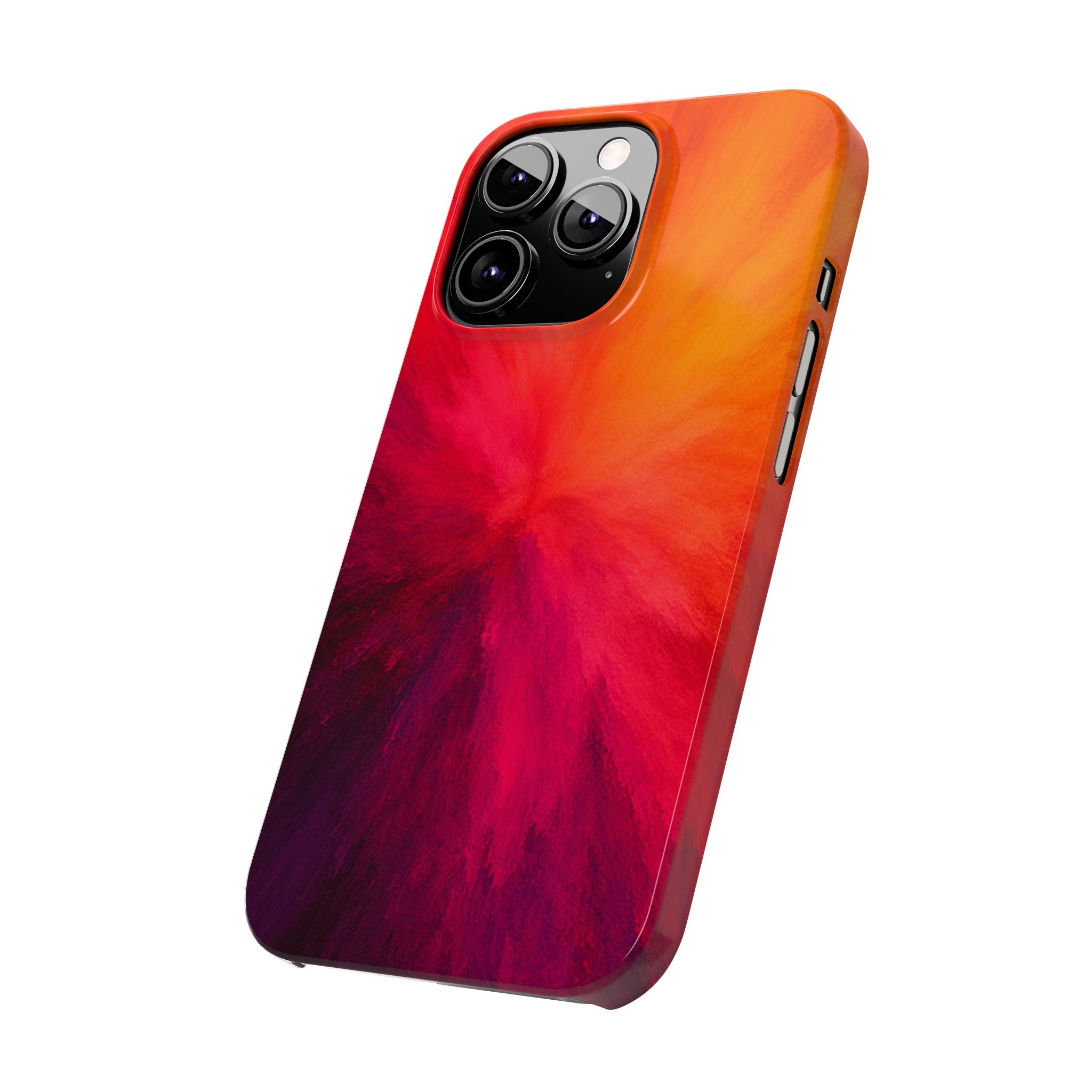 Slim Phone Case — Vibrant Sunset Abstract Red Orange Swirl