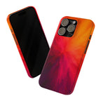 Slim Phone Case — Vibrant Sunset Abstract Red Orange Swirl