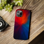 Slim Phone Case — Vivid Red & Blue Nebula Abstract Phone Cover