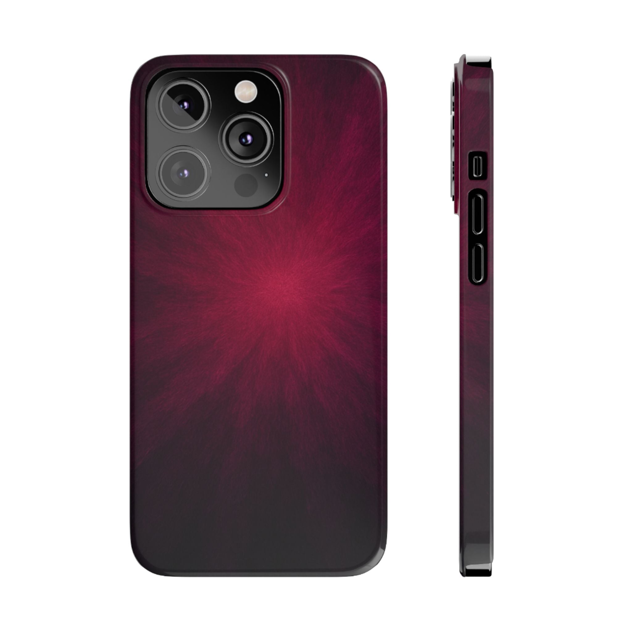 Burgundy Nebula Slim Phone Case — Deep Red Galaxy Design