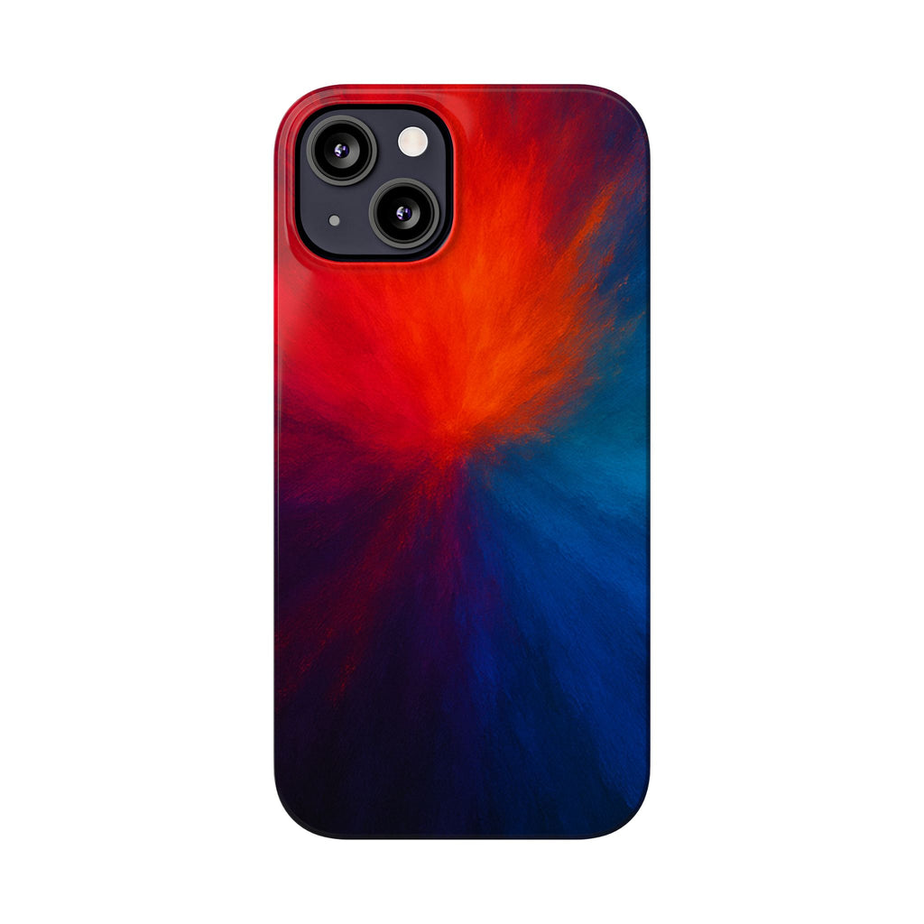 Slim Phone Case — Vivid Red & Blue Nebula Abstract Phone Cover