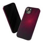 Burgundy Nebula Slim Phone Case — Deep Red Galaxy Design