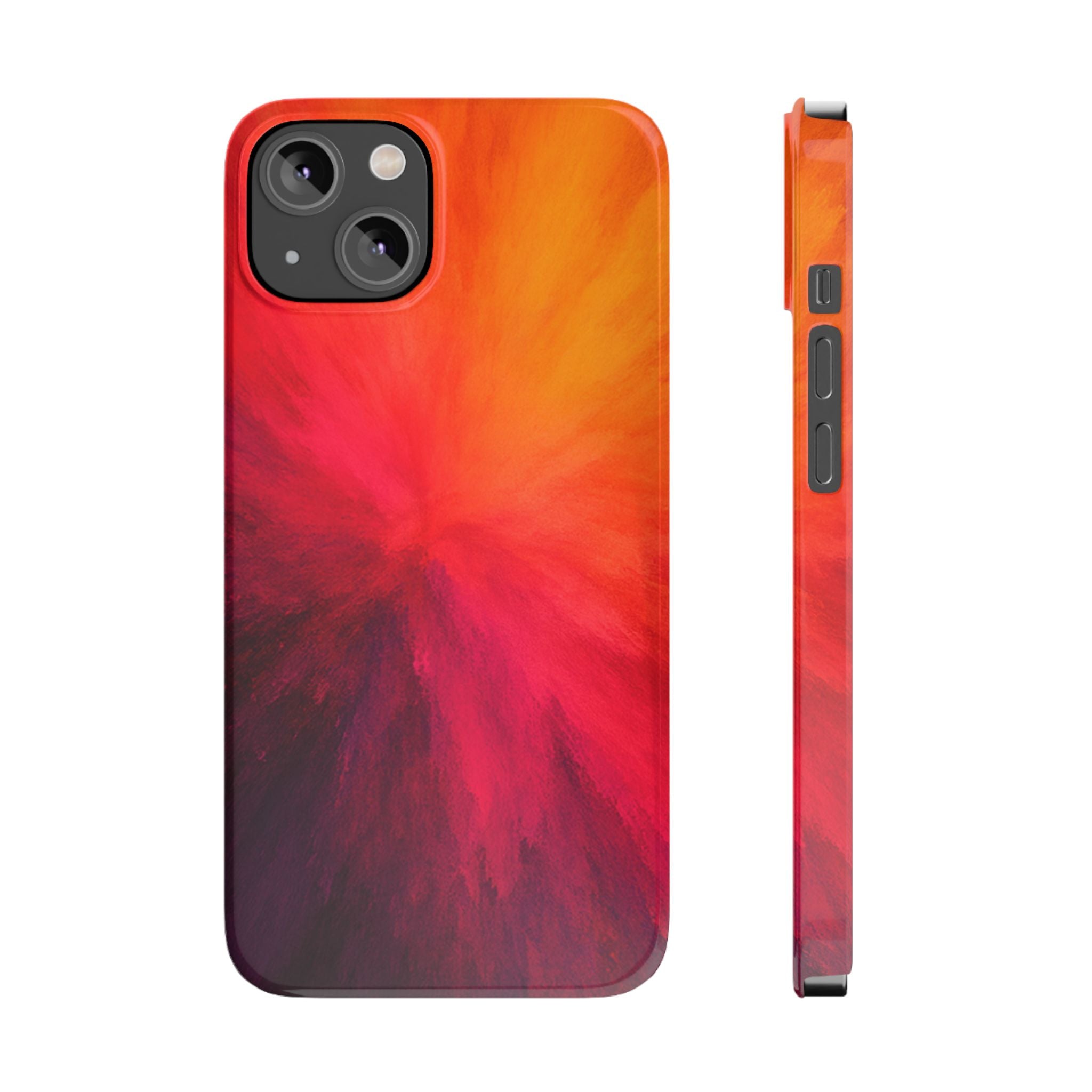 Slim Phone Case — Vibrant Sunset Abstract Red Orange Swirl