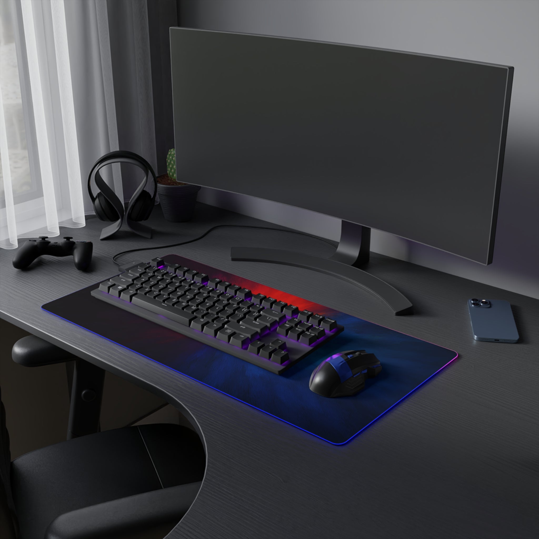 RGB Nebula LED Gaming Mouse Pad — Extended Desk Mat for PC Gamers