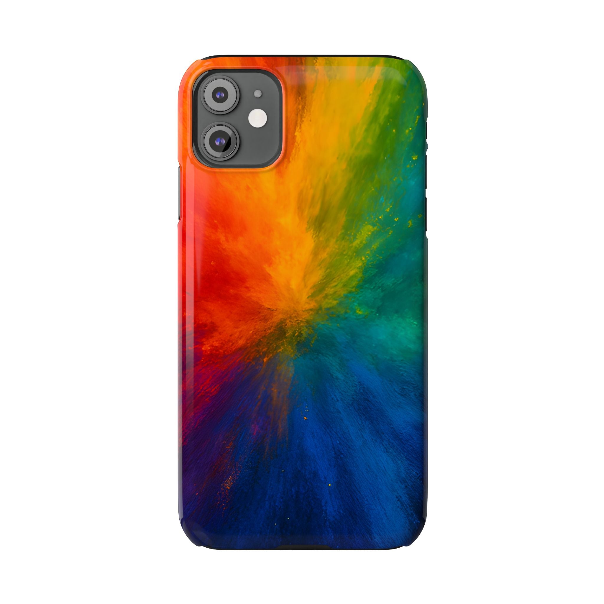 Slim Phone Case — Vibrant Rainbow Explosion Abstract Art