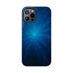 Blue Nebula Slim Phone Case — Abstract Starburst Galaxy Design