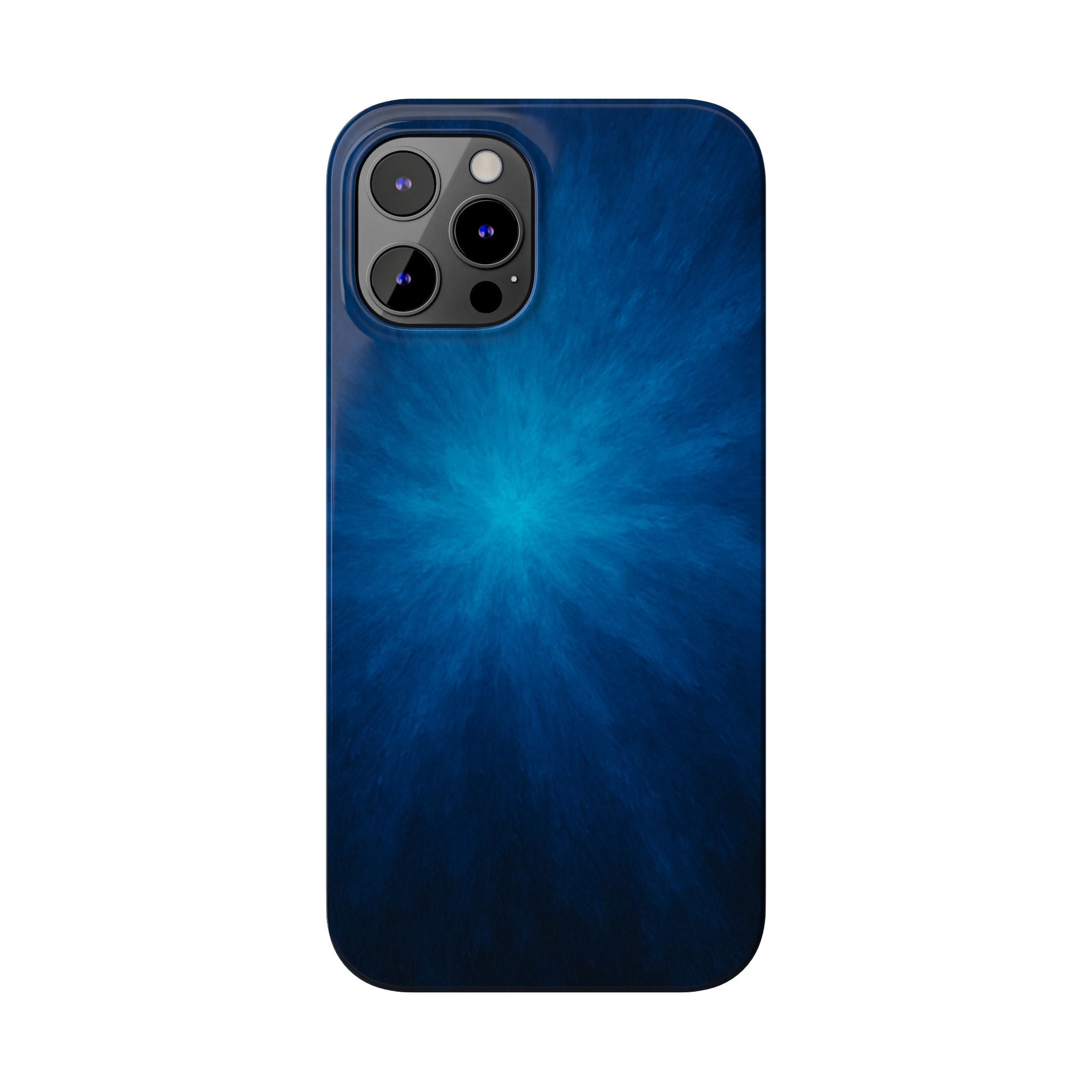 Blue Nebula Slim Phone Case — Abstract Starburst Galaxy Design