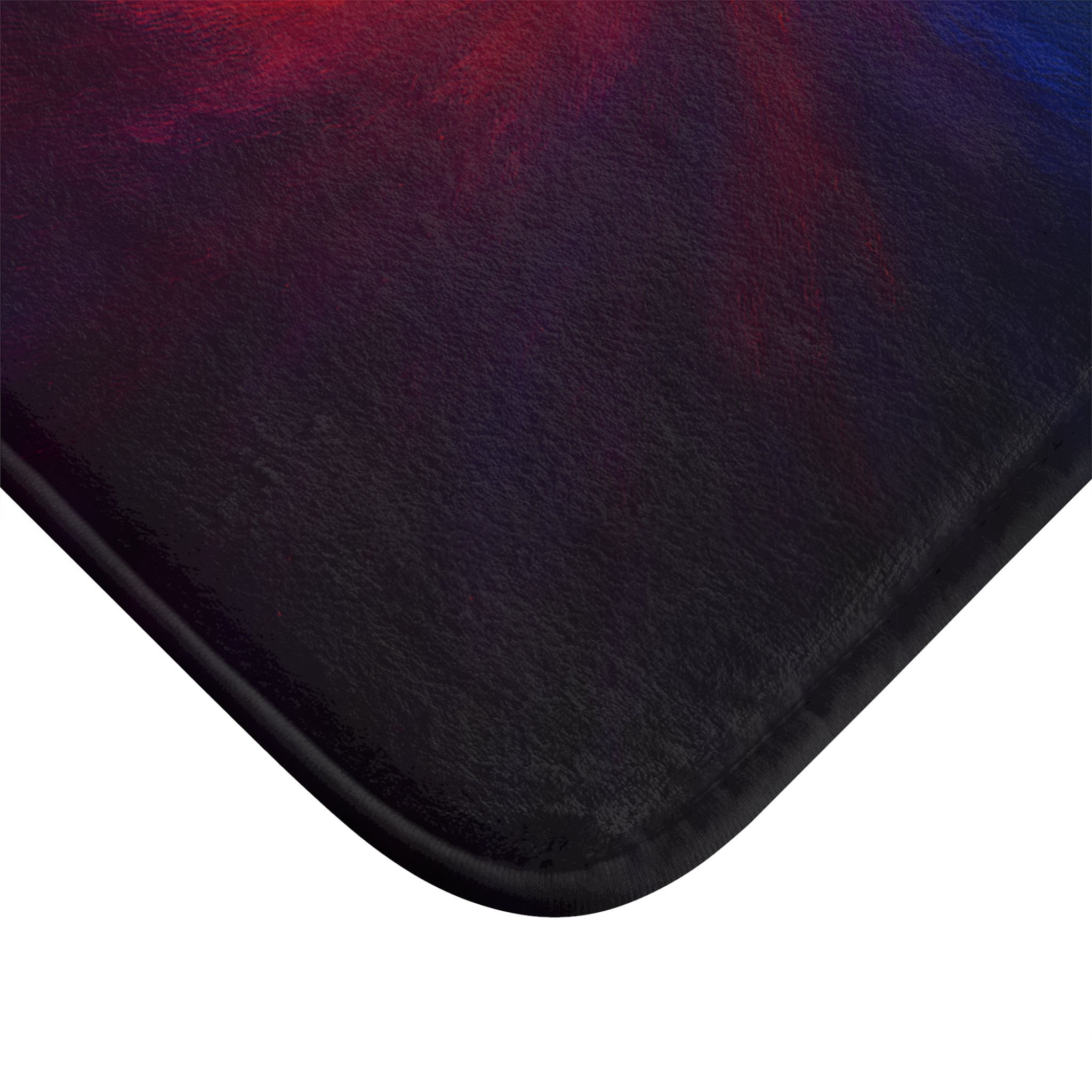 Abstract Red & Blue Burst Bath Mat — Soft Anti-Slip Bathroom Rug