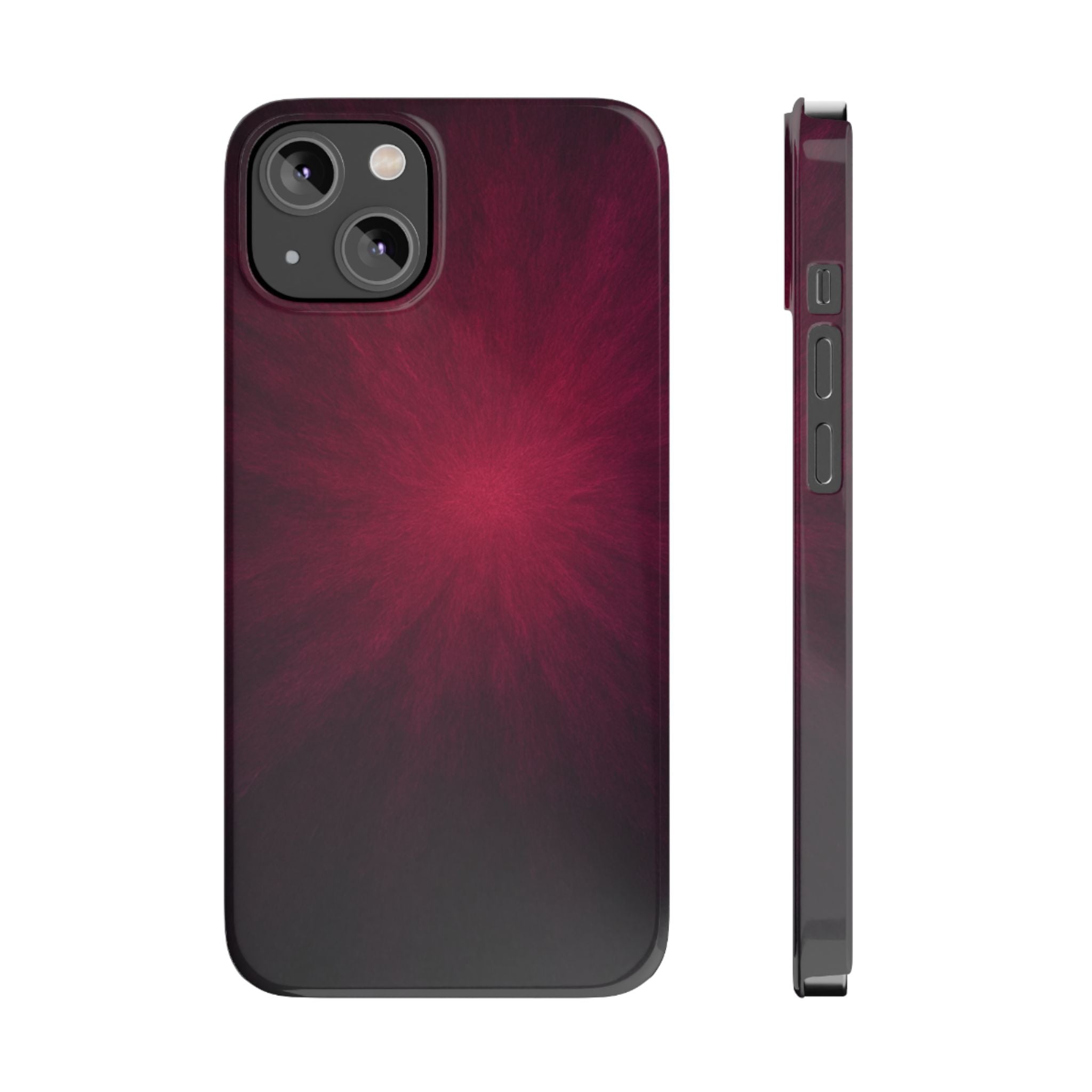 Burgundy Nebula Slim Phone Case — Deep Red Galaxy Design