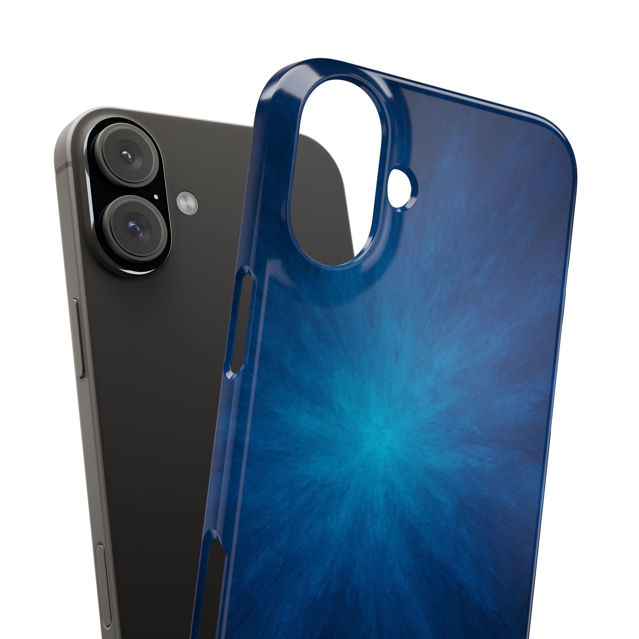 Blue Nebula Slim Phone Case — Abstract Starburst Galaxy Design