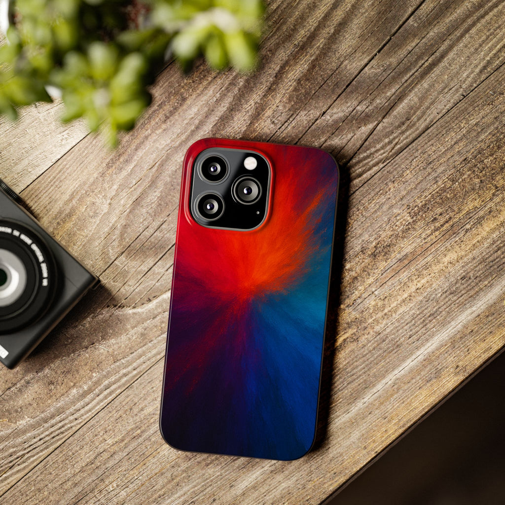 Slim Phone Case — Vivid Red & Blue Nebula Abstract Phone Cover